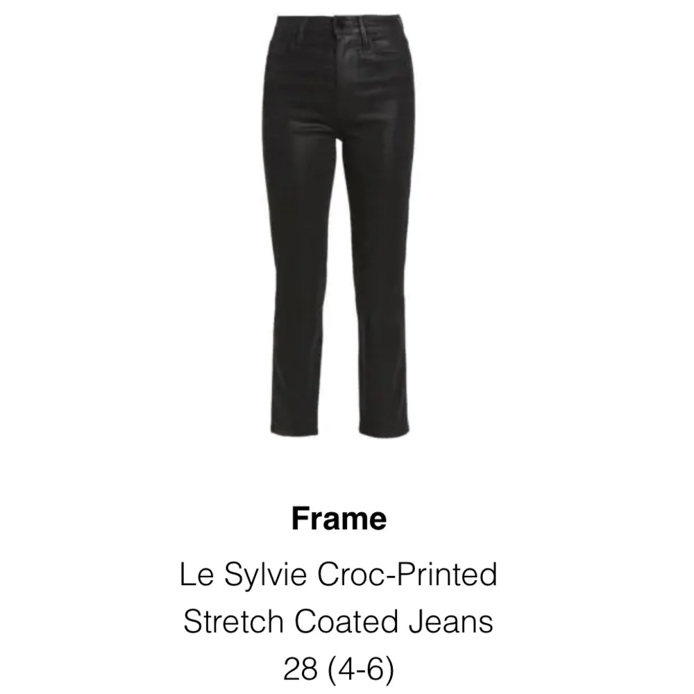 Frame “Le Sylvie” Croc “coated” Jeans size 28 NWT - Picture 7 of 7